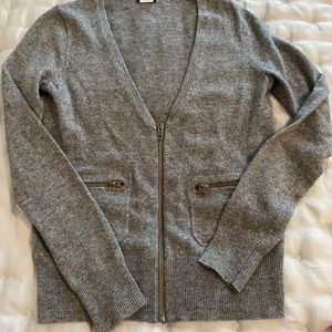 J Crew zipper cardigan. EUC. Size xs
